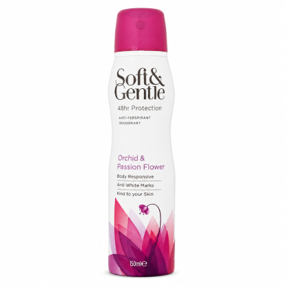 تصویر  اسپری بدن ضدتعریق گل ارکیده و گل شور Soft & Gentle
